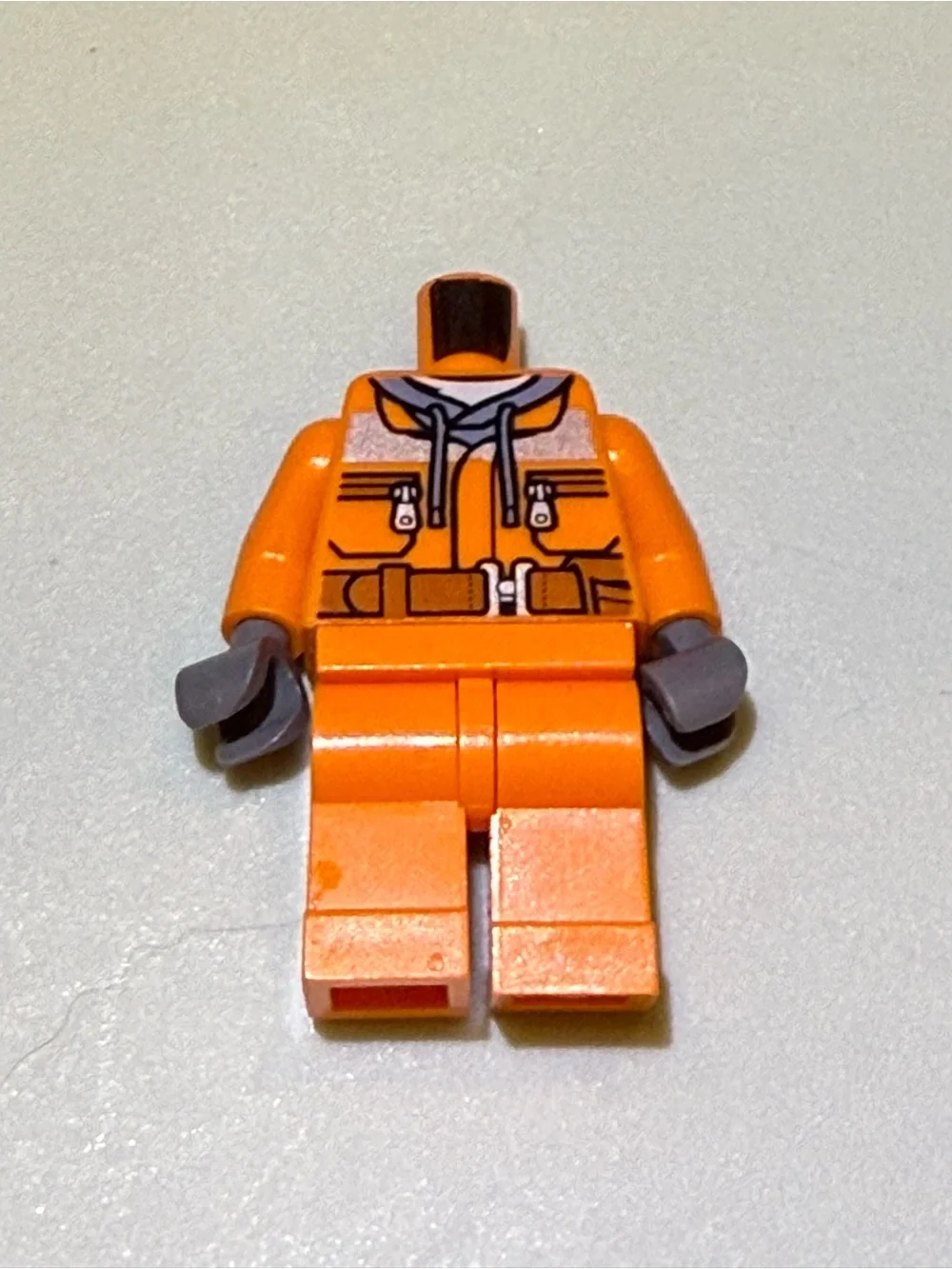 LEGO Minifigure Orange Torso Construction Jacket Blue Shirt Pocket Pen City Fire